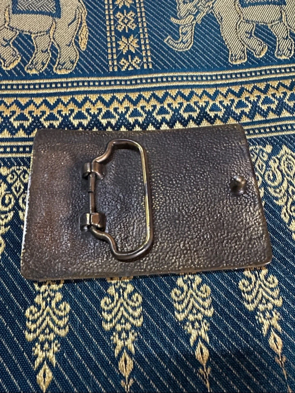 Budweiser Brass-Tone Rectangular Belt Buckle - Brown and Gold Tones - Picture 2 of 2